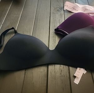 3 Victoria Secret Bras Black,Plum, and Red New with Tags